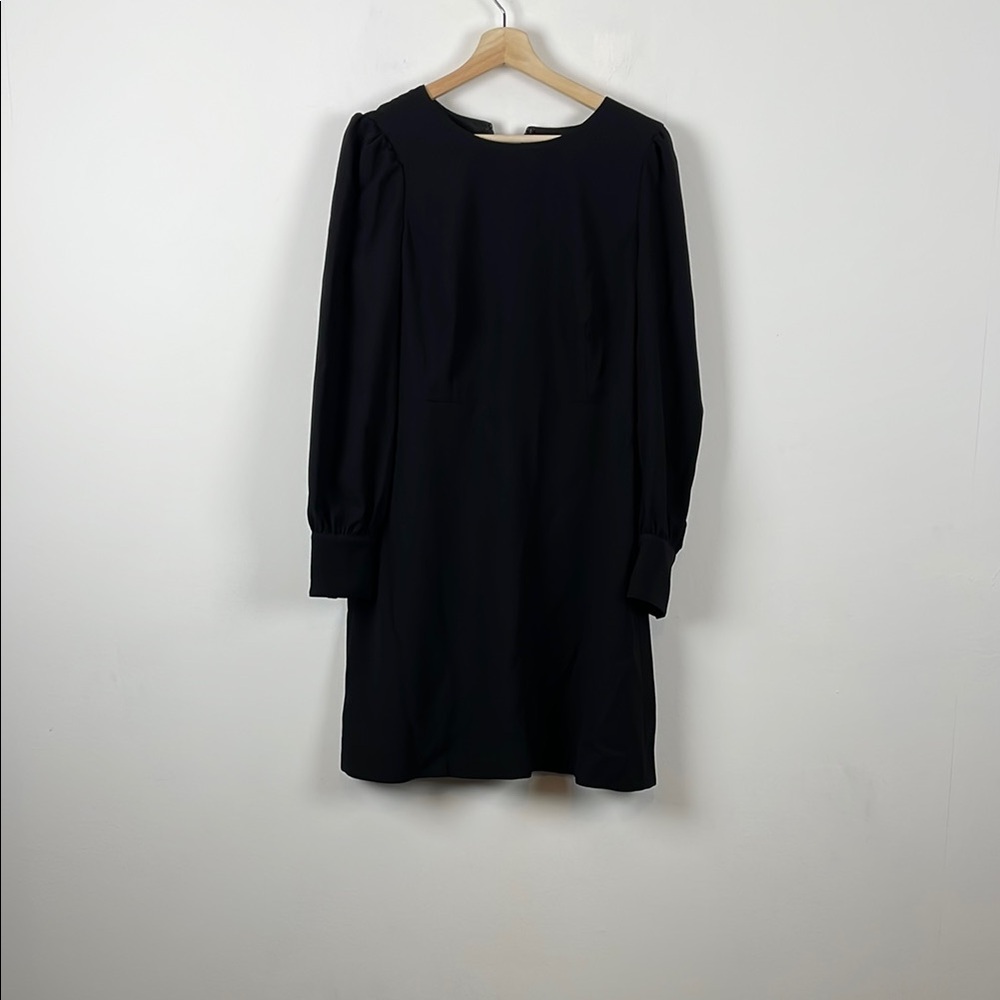 J Crew Shift Crepe Long Sleeve Knee Length Elegant Black Business Women 12 Dress